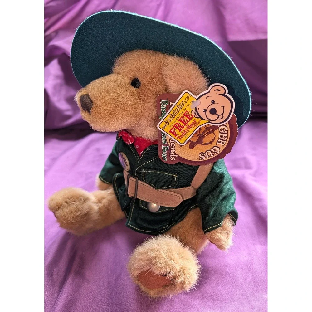 Talking Brass Button Bears Ranger Gus Forest Friends Jointed Teddy Bear 12